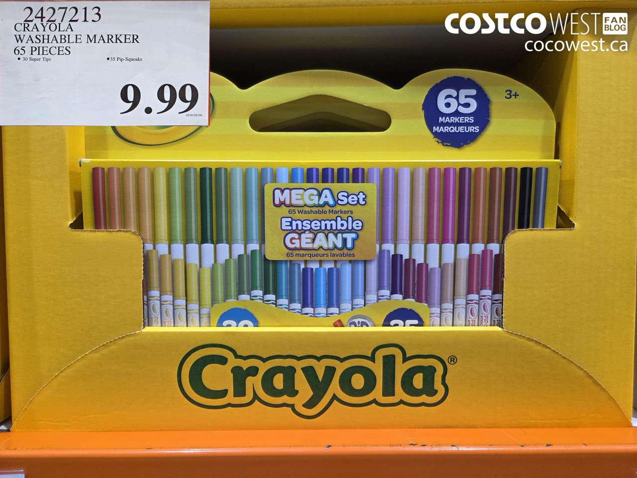 2427213 CRAYOLA WASHABLE MARKER 65 PIECES $9.99