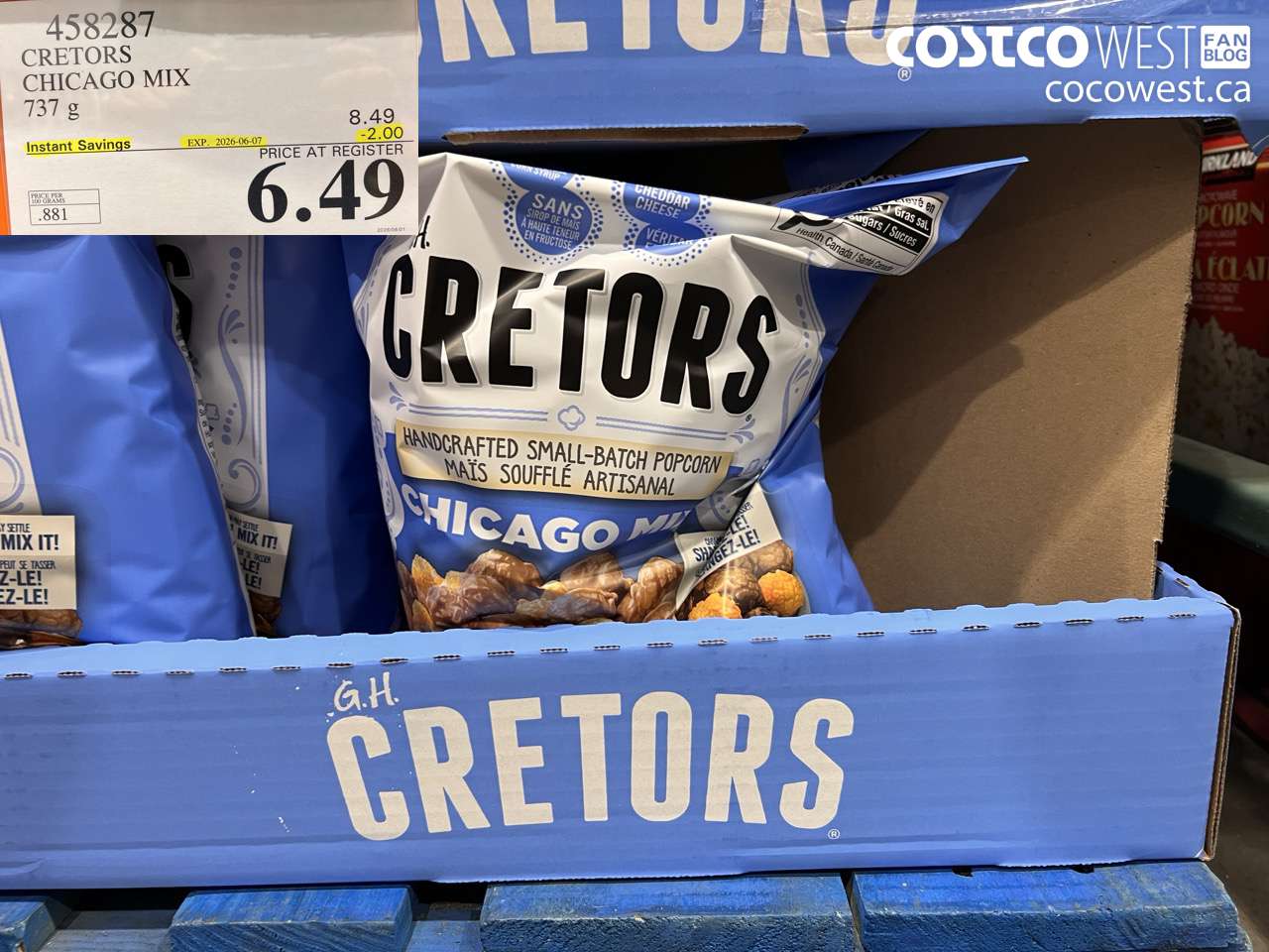 458287 CRETORS CHICAGO MIX 737 G ($2.00 INSTANT SAVINGS EXPIRES ON 2026-06-07) $6.49