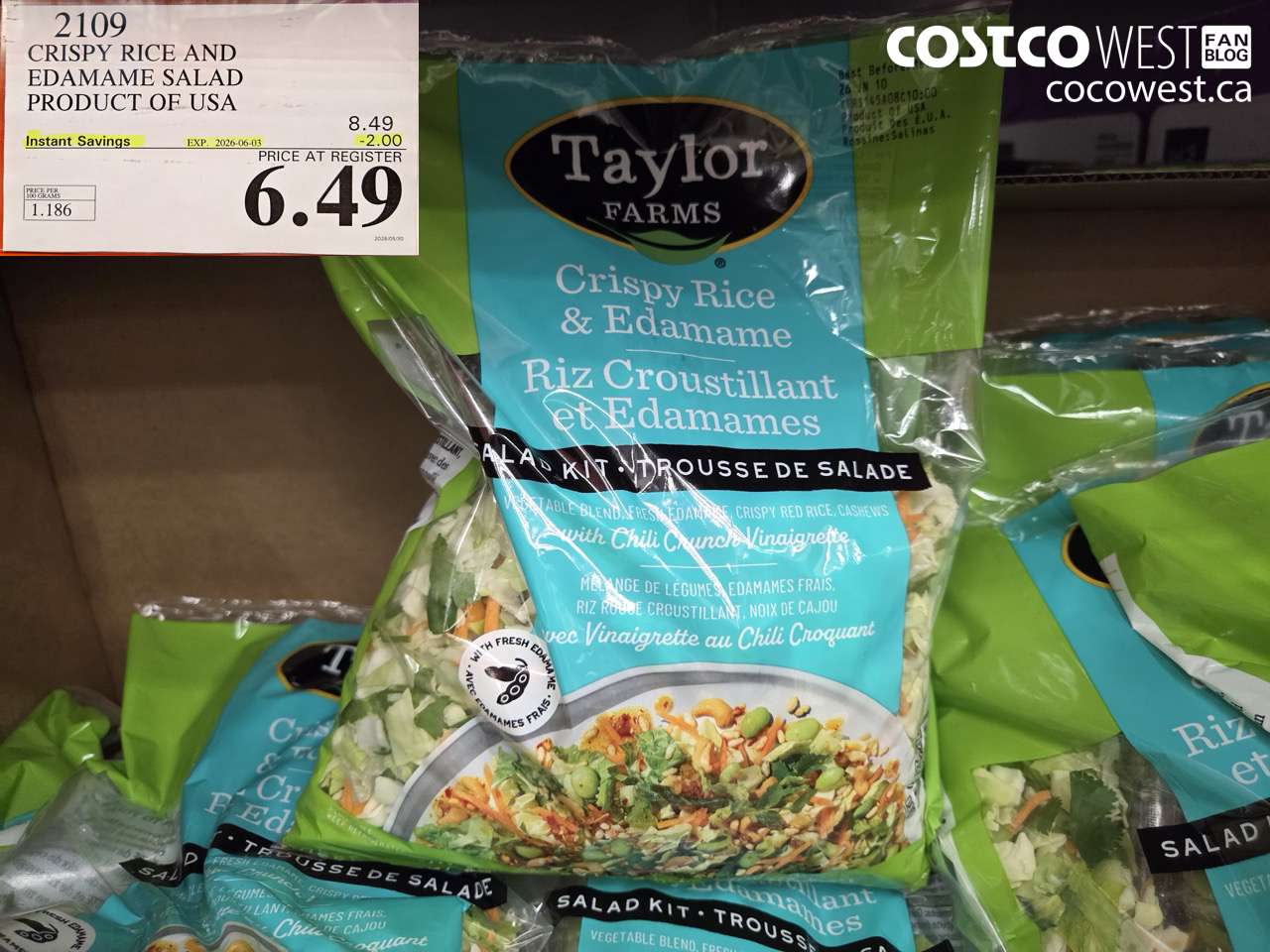 2109 CRISPY RICE AND EDAMAME SALAD PRODUCT OF USA ($2.00 INSTANT SAVINGS EXPIRES ON 2026-06-03) $6.49