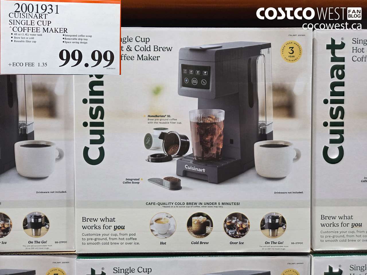 2001931 CUISINART SINGLE CUP COFFEE MAKER $99.99