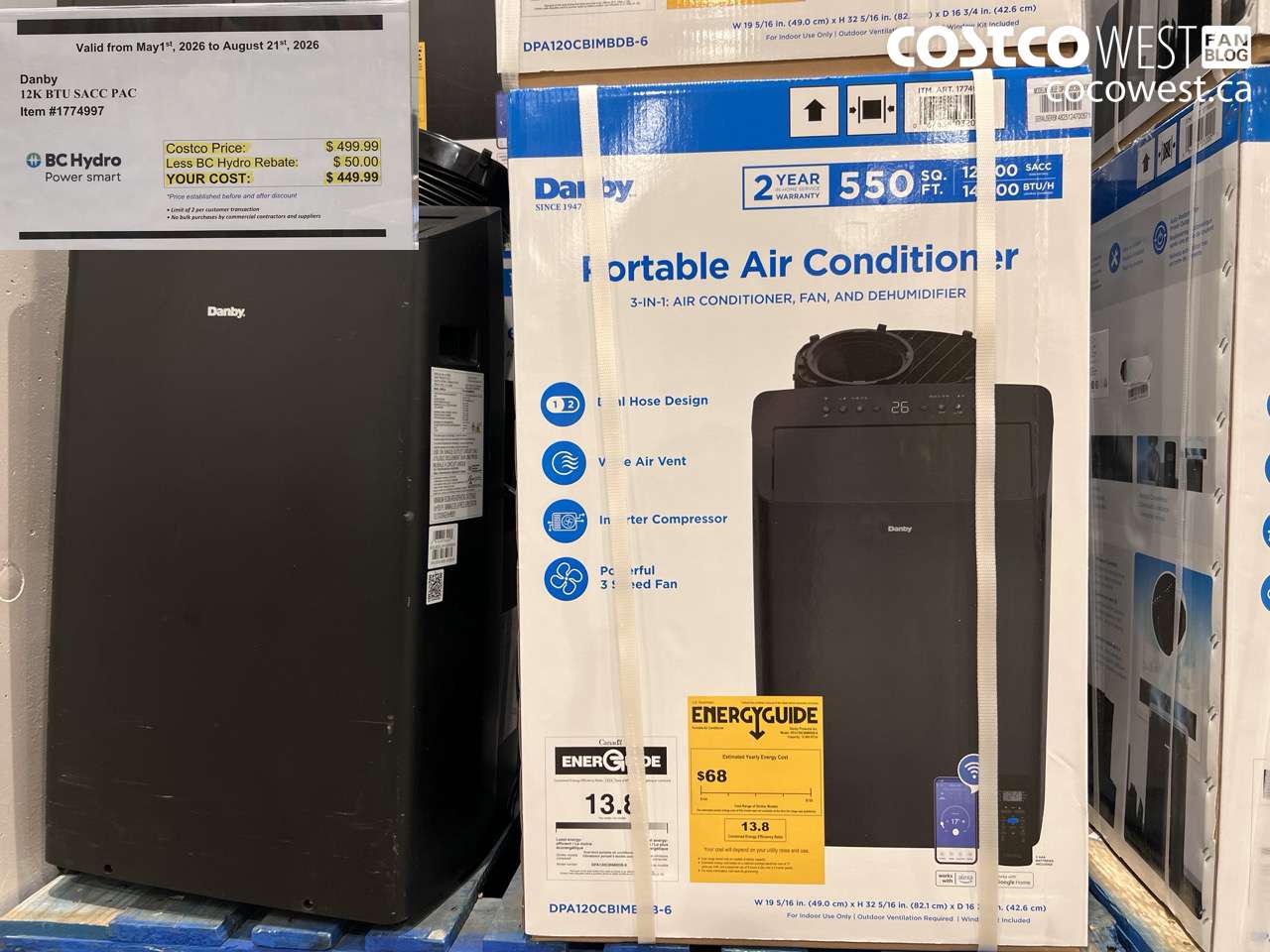 1774997 DANBY 12K BTU SACC PAC ($50.00 INSTANT SAVINGS EXPIRES ON 2026-08-21) $449.99