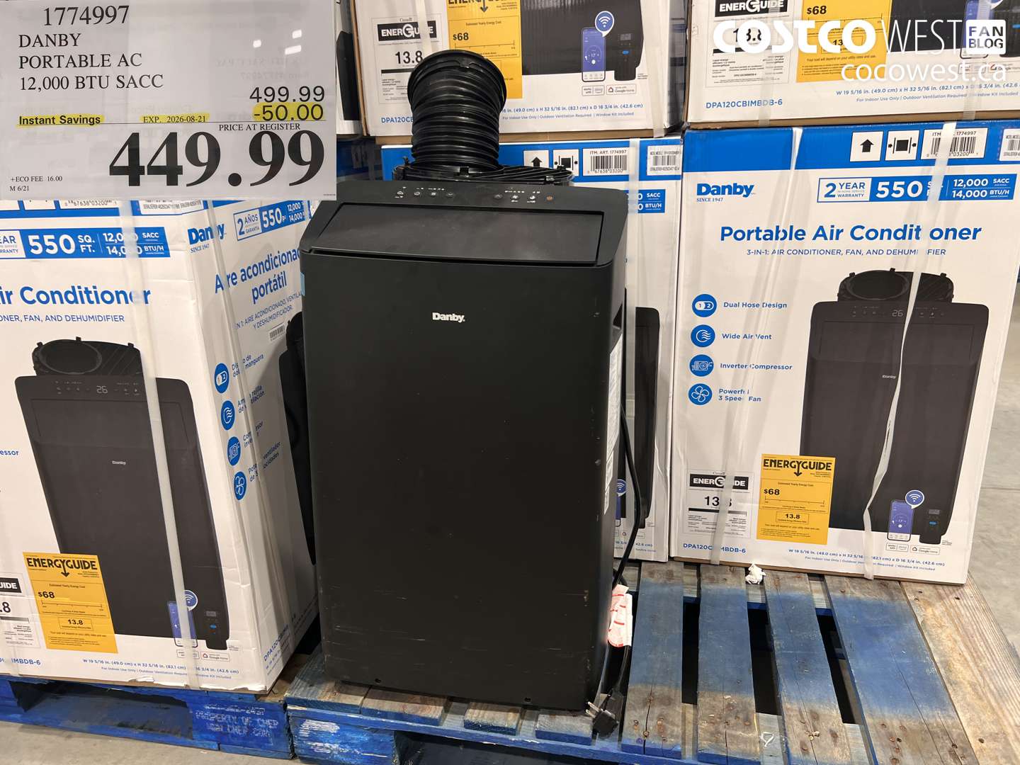 1774997 DANBY PORTABLE AC 12,000 BTU SACC ($50.00 INSTANT SAVINGS EXPIRES ON 2026-08-21) $449.99
