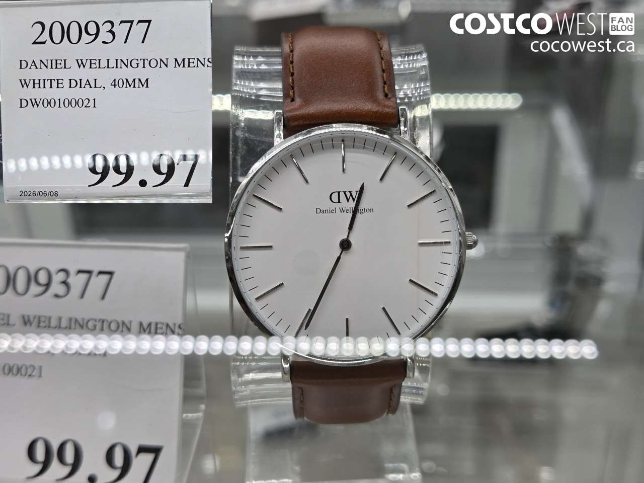 2009377 DANIEL WELLINGTON MENS WHITE DIAL, 40MM DW00100021 $99.97