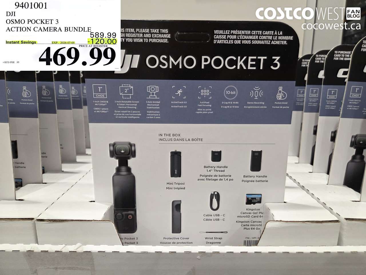 9401001 DJI OSMO POCKET 3 ACTION CAMERA BUNDLE ($120.00 INSTANT SAVINGS EXPIRES ON 2026-07-05) $469.99