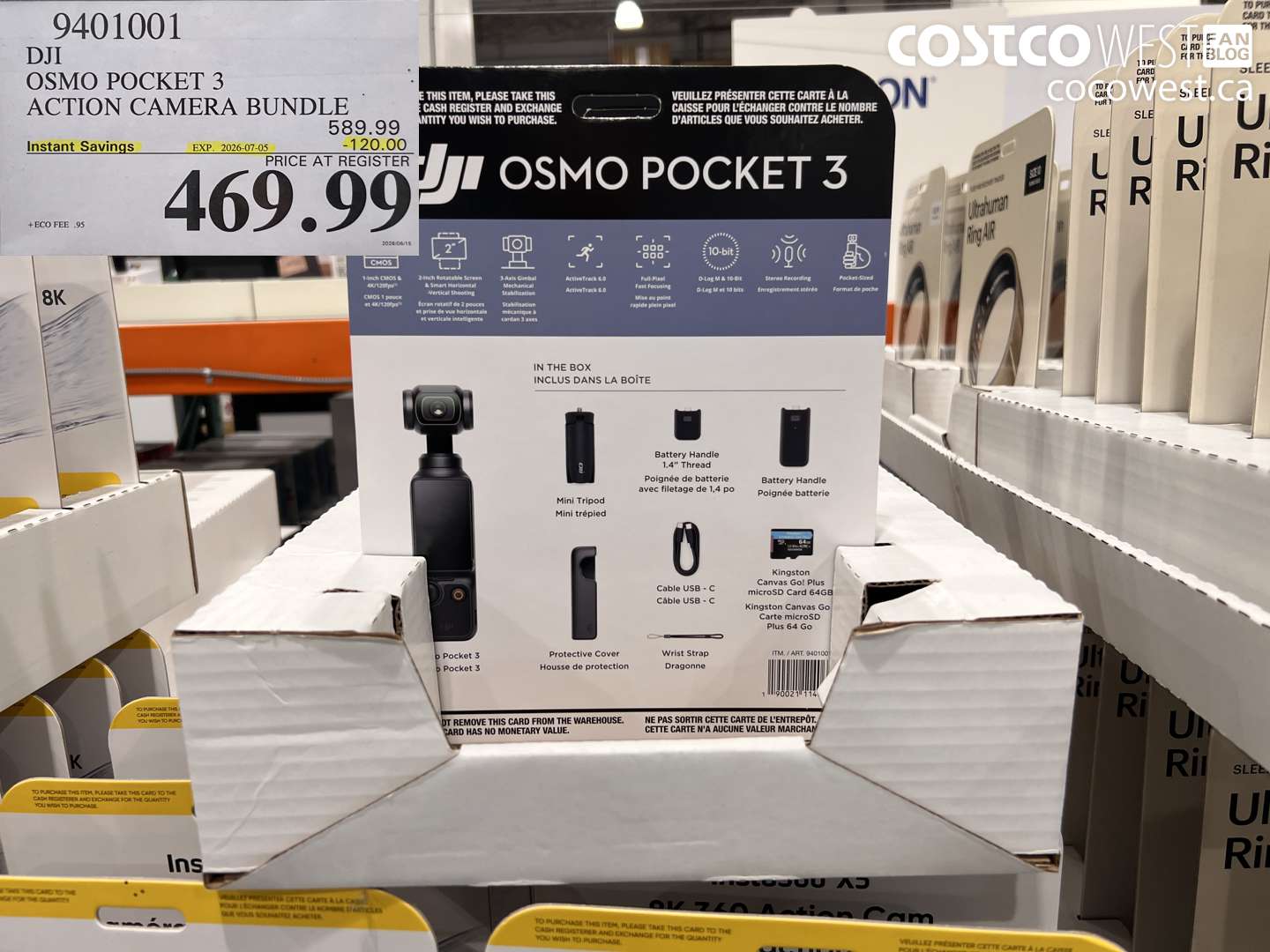 9401001 DJI OSMO POCKET 3 ACTION CAMERA BUNDLE ($120.00 INSTANT SAVINGS EXPIRES ON 2026-07-05) $469.99