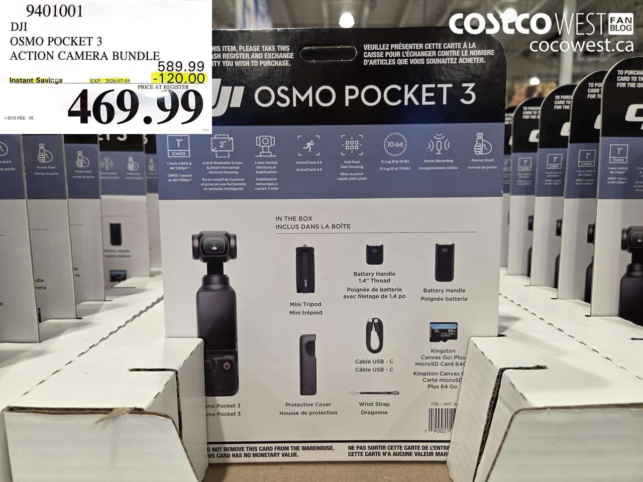 9401001 DJI OSMO POCKET 3 ACTION CAMERA BUNDLE ($120.00 INSTANT SAVINGS EXPIRES ON 2026-07-05) $469.99