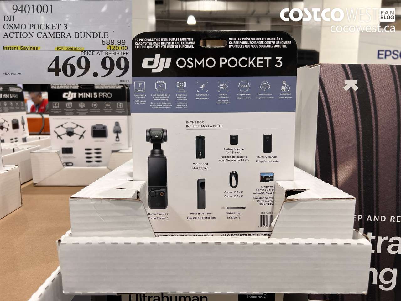 9401001 DJI OSMO POCKET 3 ACTION CAMERA BUNDLE ($120.00 INSTANT SAVINGS EXPIRES ON 2026-07-05) $469.99