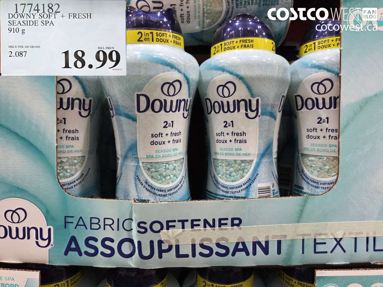 1774182 DOWNY SOFT + FRESH SEASIDE SPA 910 G $18.99