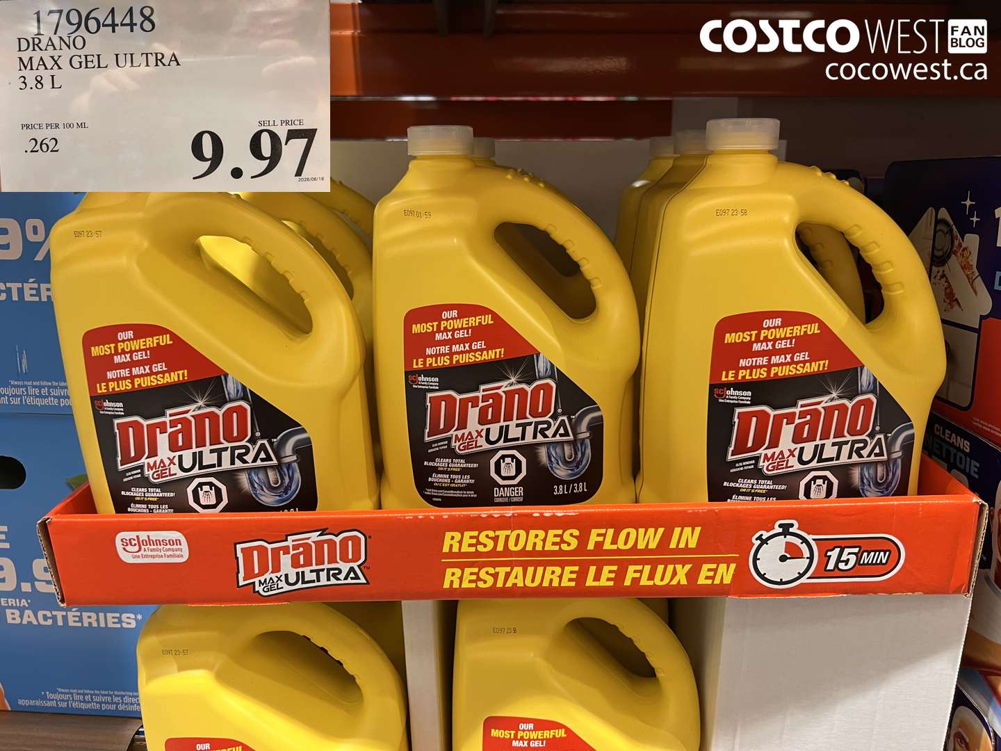 1796448 DRANO MAX GEL ULTRA 3.8 L $9.97