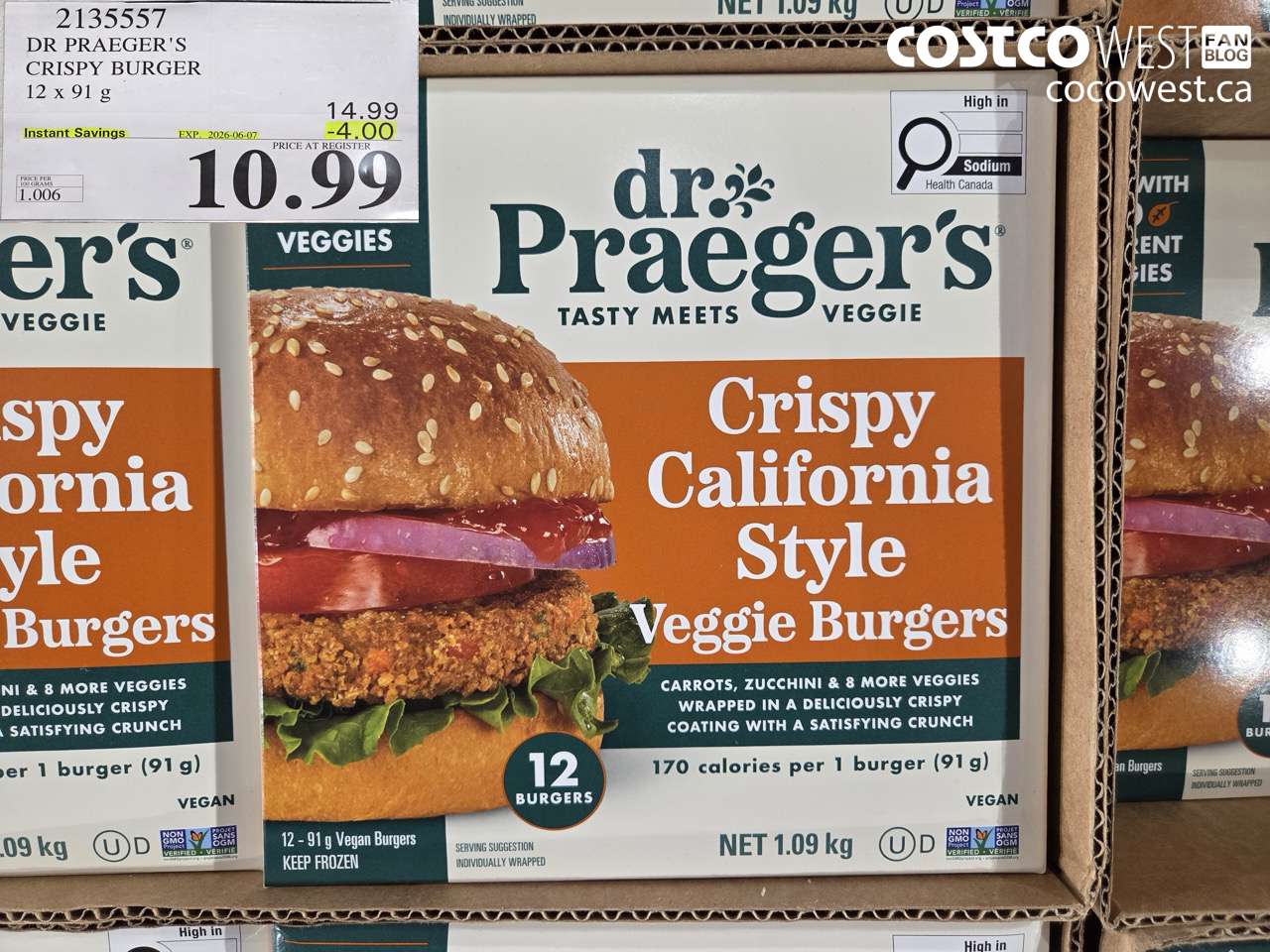 2135557 DR PRAEGER'S CRISPY BURGER 12 X 91 G ($4.00 INSTANT SAVINGS EXPIRES ON 2026-06-07) $10.99