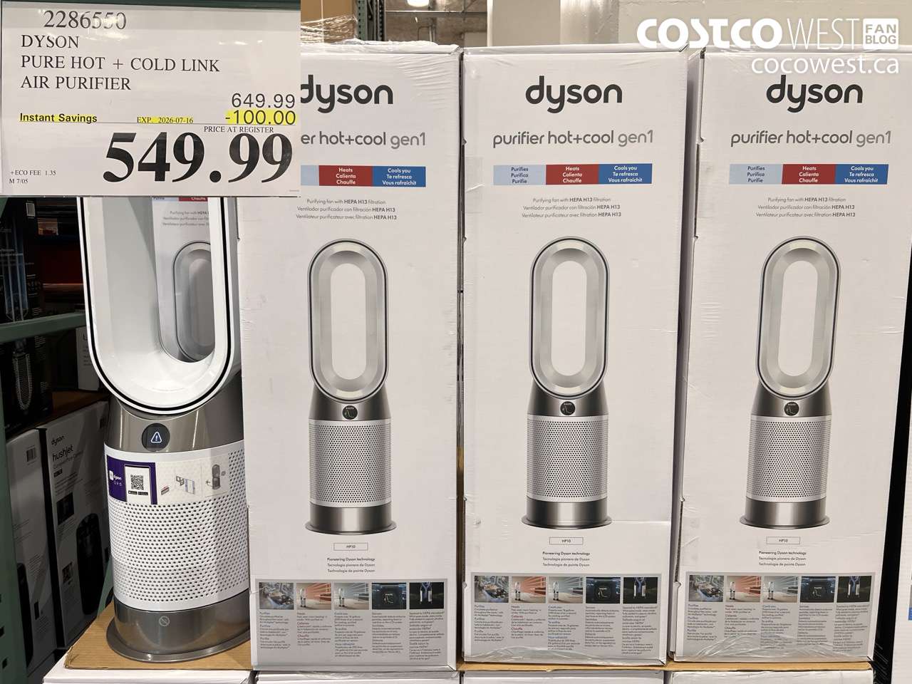 2286550 DYSON PURE HOT + COLD LINK AIR PURIFIER ($100.00 INSTANT SAVINGS EXPIRES ON 2026-07-16) $549.99