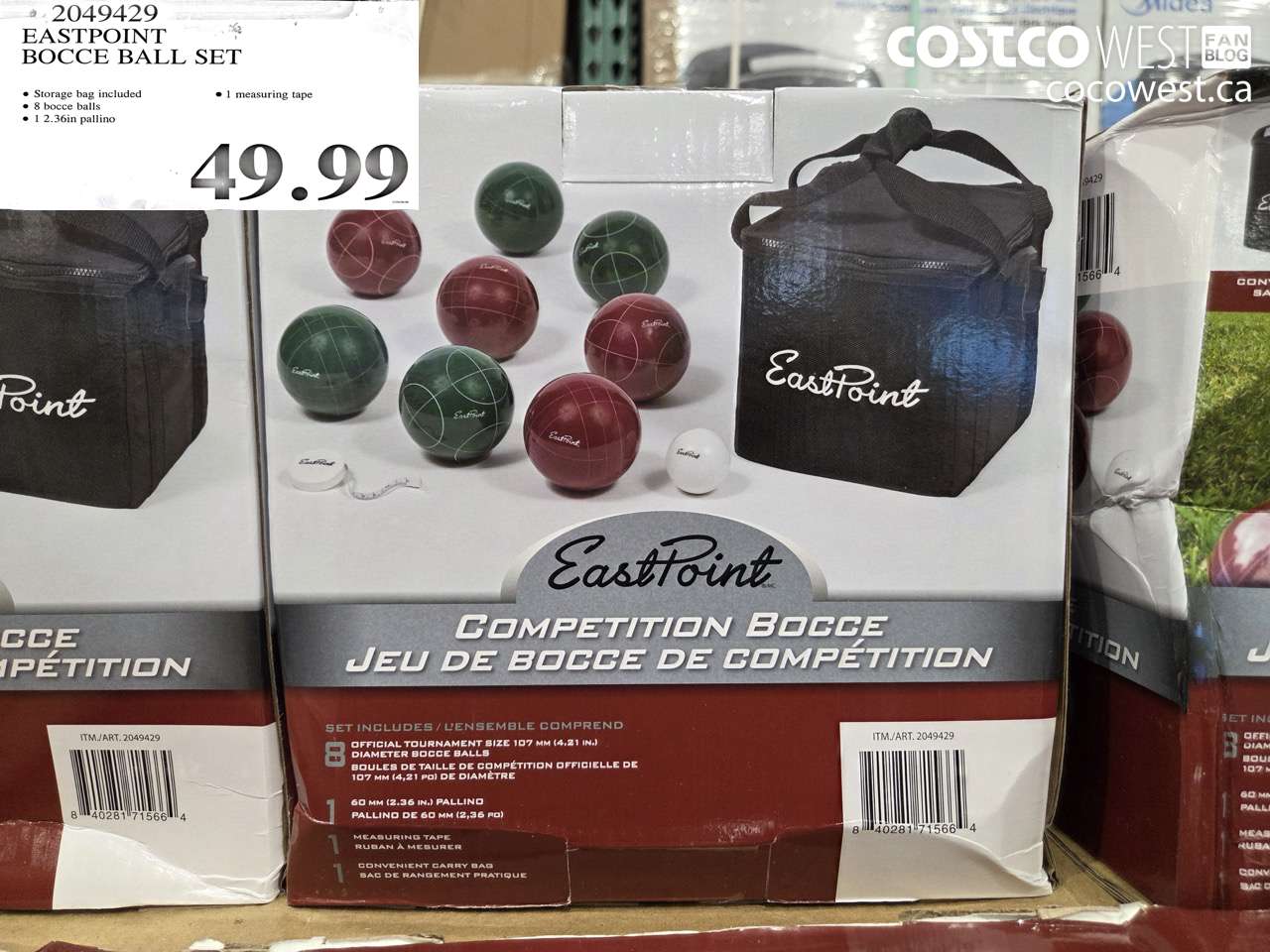 2049429 EASTPOINT BOCCE BALL SET $49.99