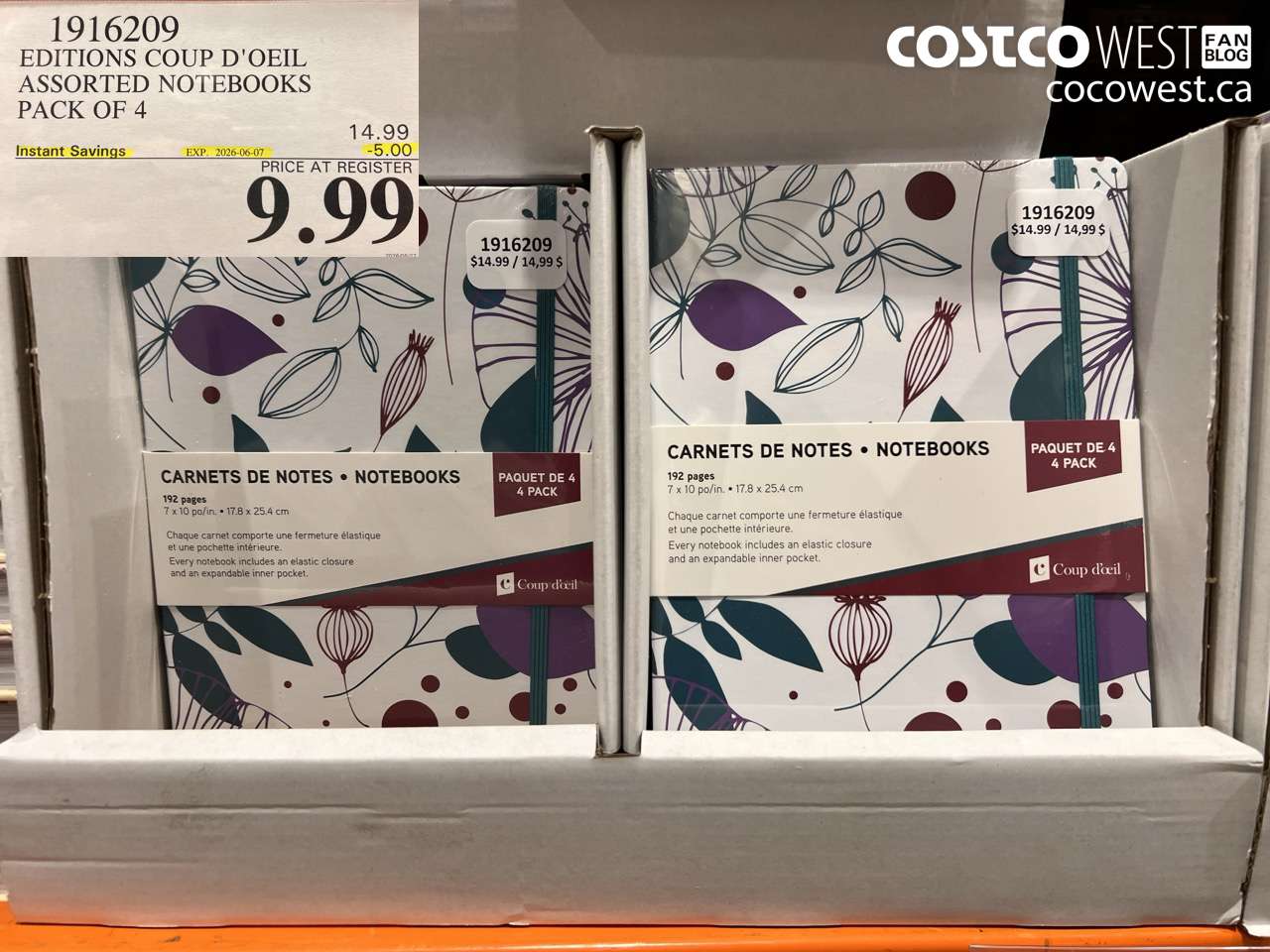 1916209 EDITIONS COUP D'OEIL ASSORTED NOTEBOOKS PACK OF 4 ($5.00 INSTANT SAVINGS EXPIRES ON 2026-06-07) $9.99