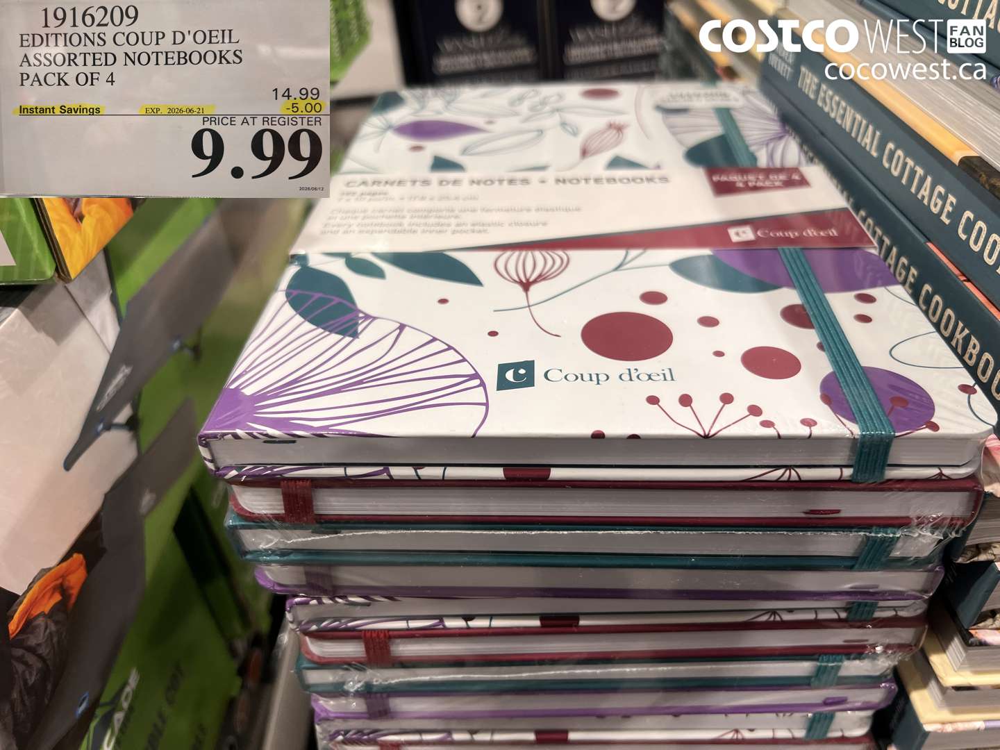 1916209 EDITIONS COUP D'OEIL ASSORTED NOTEBOOKS PACK OF 4 ($5.00 INSTANT SAVINGS EXPIRES ON 2026-06-21) $9.99