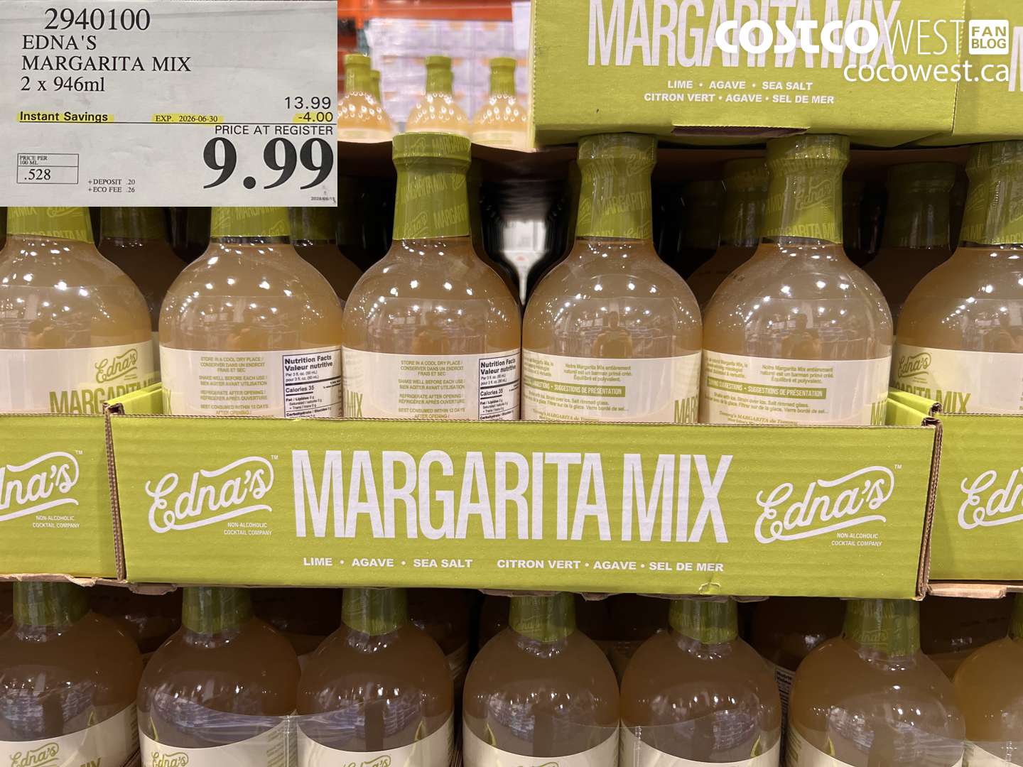 2940100 EDNA'S MARGARITA MIX 2 X 946ML ($4.00 INSTANT SAVINGS EXPIRES ON 2026-06-30) $9.99