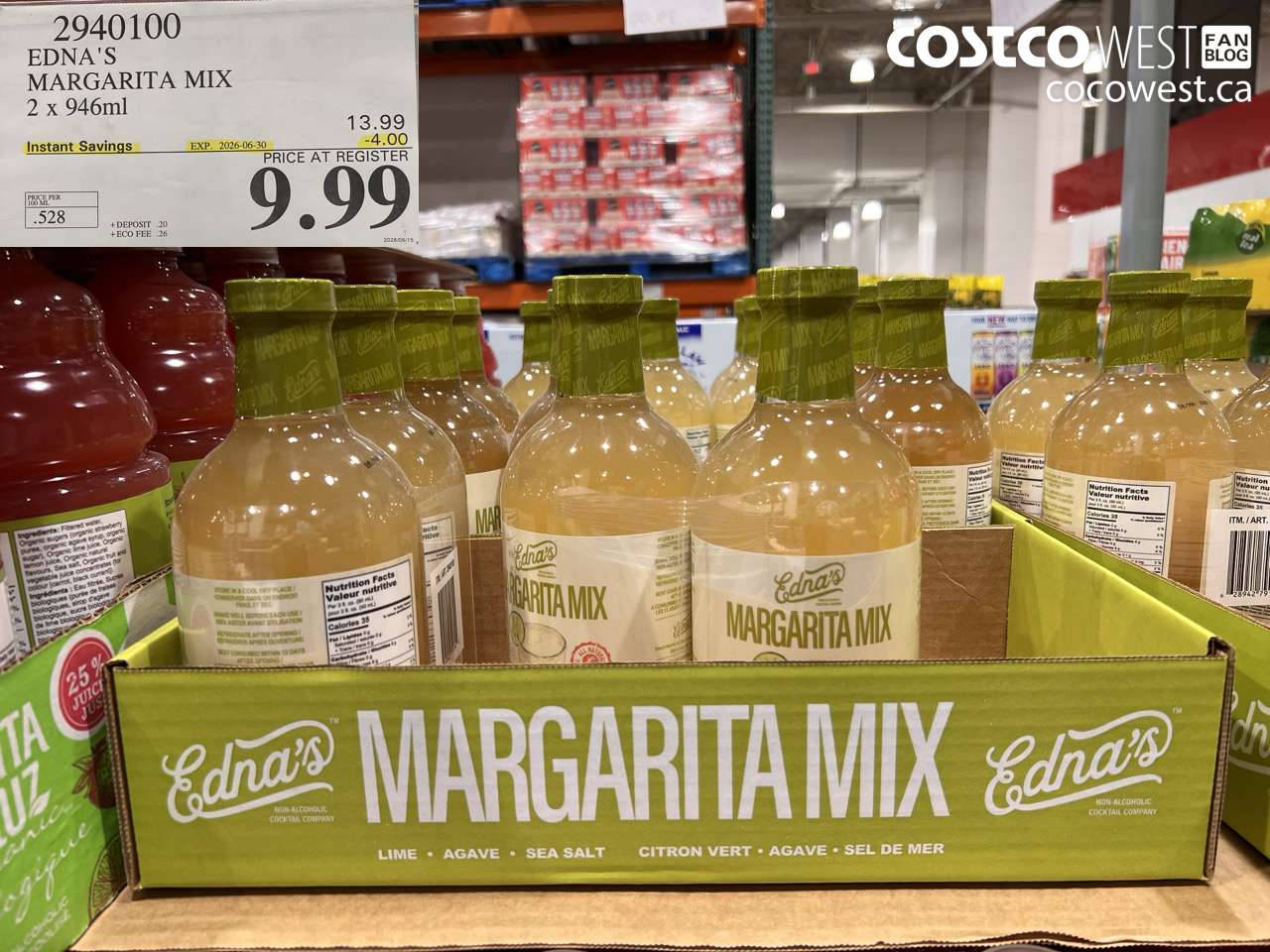 2940100 EDNA'S MARGARITA MIX 2 X 946ML ($4.00 INSTANT SAVINGS EXPIRES ON 2026-06-30) $9.99