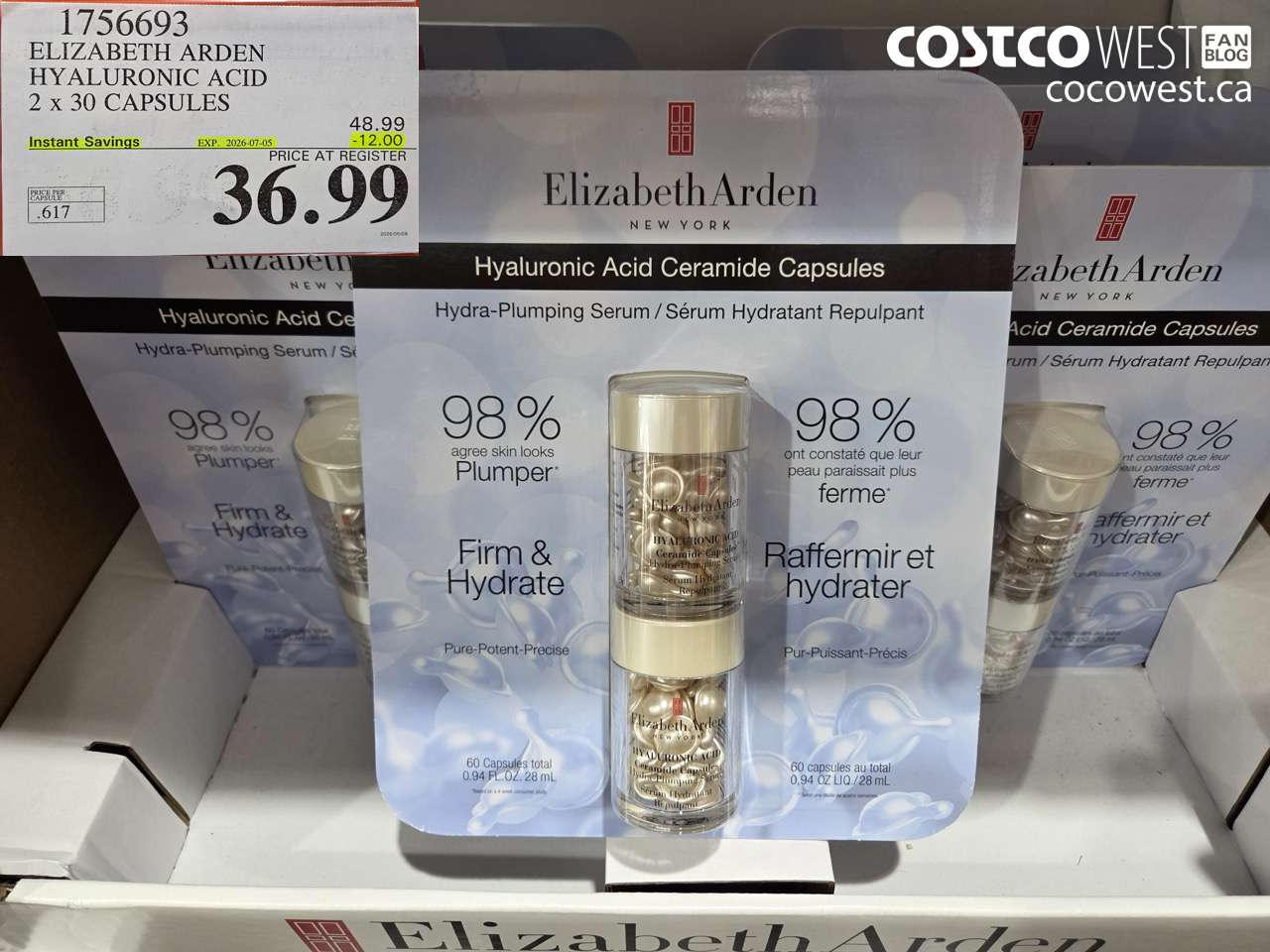 1756693 ELIZABETH ARDEN HYALURONIC ACID 2 X 30 CAPSULES ($12.00 INSTANT SAVINGS EXPIRES ON 2026-07-05) $36.99