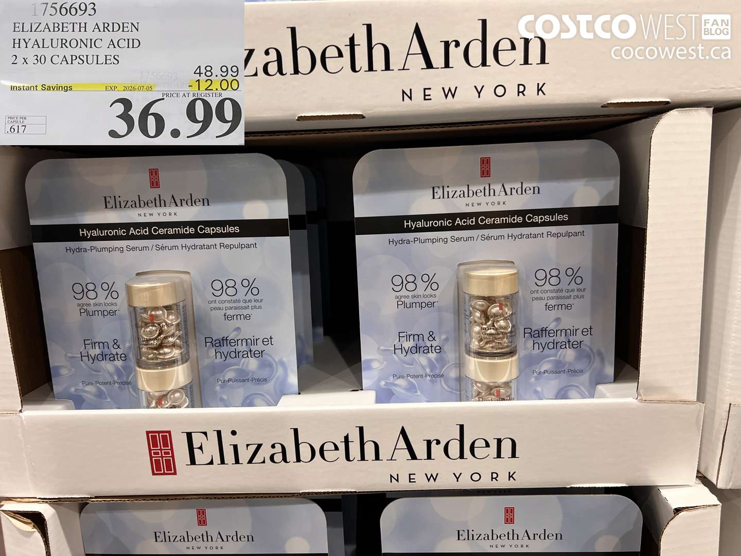1756693 ELIZABETH ARDEN HYALURONIC ACID 2 X 30 CAPSULES ($12.00 INSTANT SAVINGS EXPIRES ON 2026-07-05) $36.99