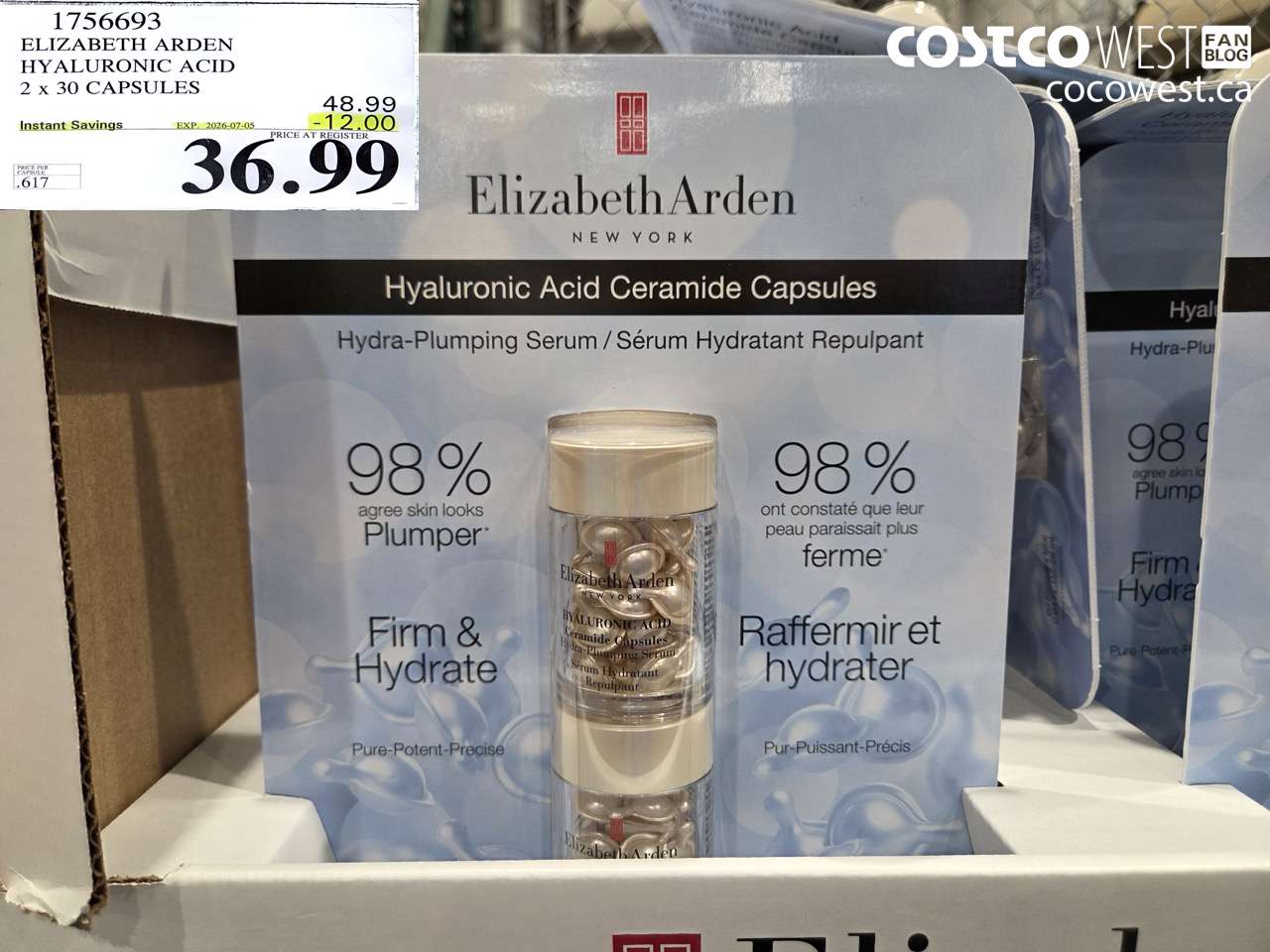 1756693 ELIZABETH ARDEN HYALURONIC ACID 2 X 30 CAPSULES ($12.00 INSTANT SAVINGS EXPIRES ON 2026-07-05) $36.99