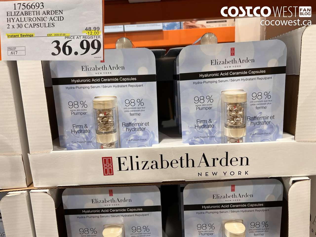 1756693 ELIZABETH ARDEN HYALURONIC ACID 2 X 30 CAPSULES ($12.00 INSTANT SAVINGS EXPIRES ON 2026-07-05) $36.99