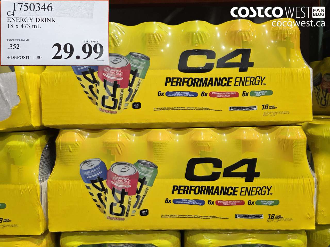 1750346 ENERGY DRINK 18 X 473 ML $29.99