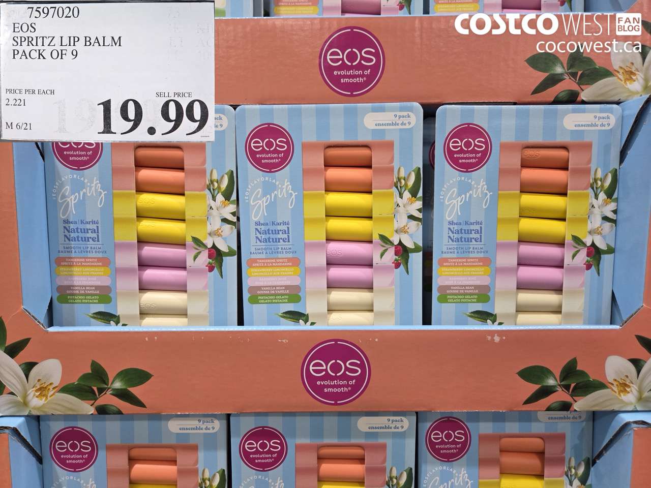 7597020 EOS SPRITZ LIP BALM PACK OF 9 $19.99