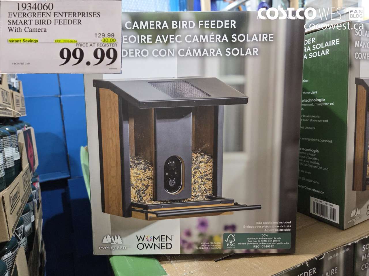 1934060 EVERGREEN ENTERPRISES SMART BIRD FEEDER WITH CAMERA ($30.00 INSTANT SAVINGS EXPIRES ON 2026-06-14) $99.99