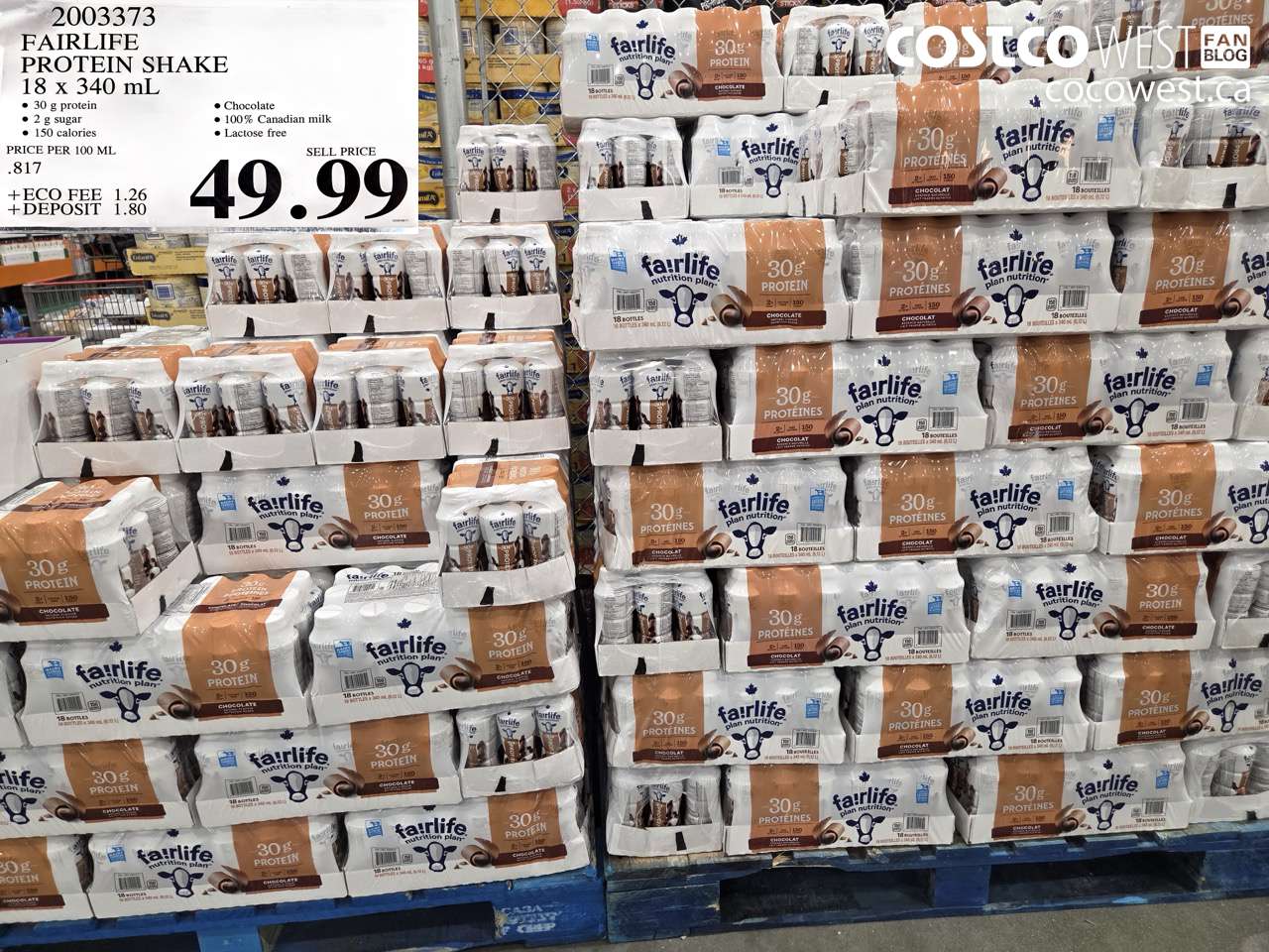 2003373 FAIRLIFE PROTEIN SHAKE 18 X 340 ML $49.99