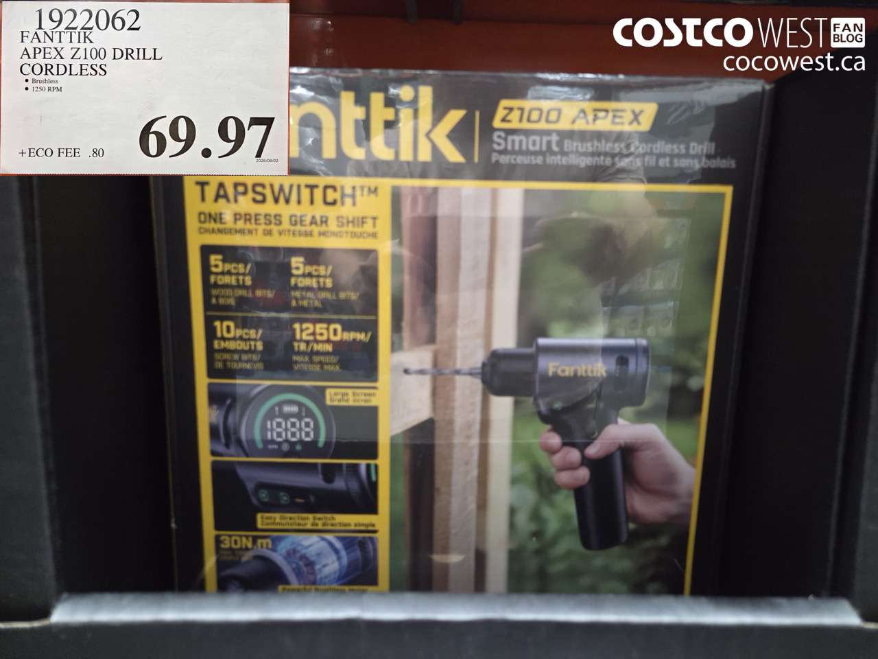 1922062 FANTTIK APEX Z100 DRILL CORDLESS $69.97