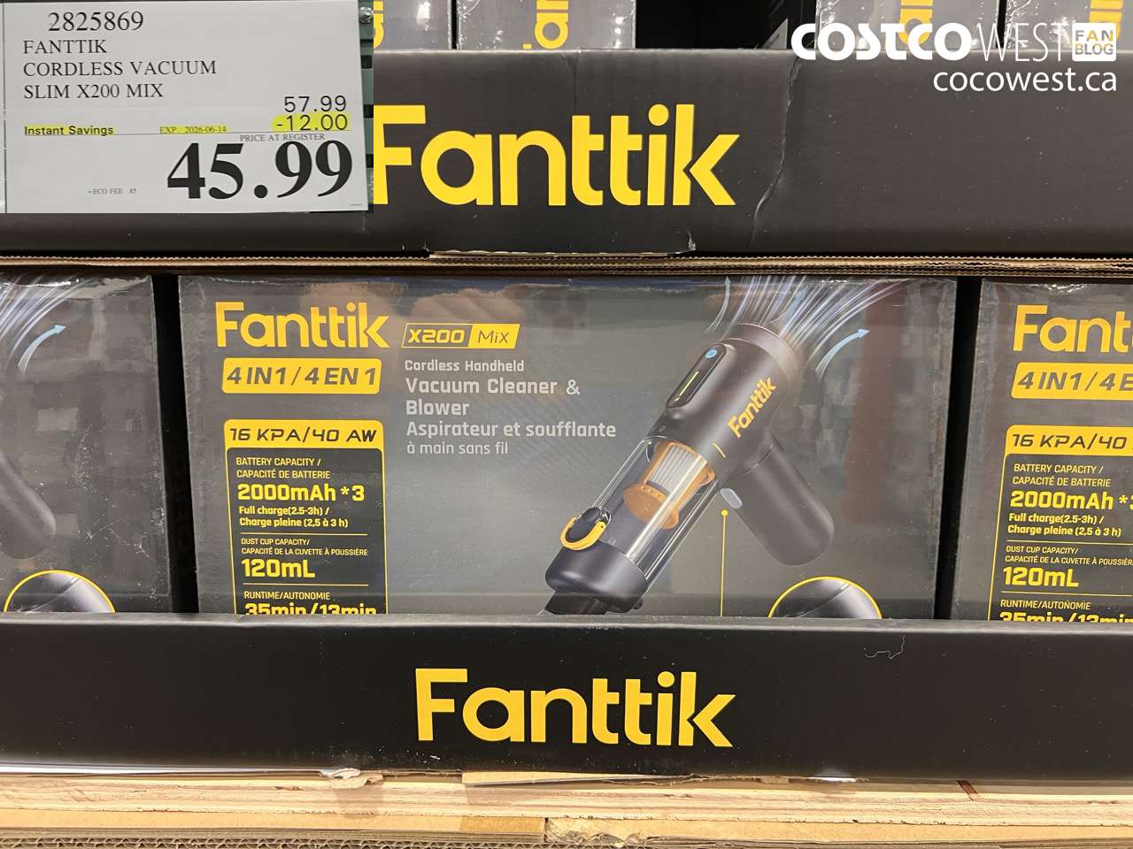 2825869 FANTTIK CORDLESS VACUUM SLIM X200 MIX ($12.00 INSTANT SAVINGS EXPIRES ON 2026-06-14) $45.99