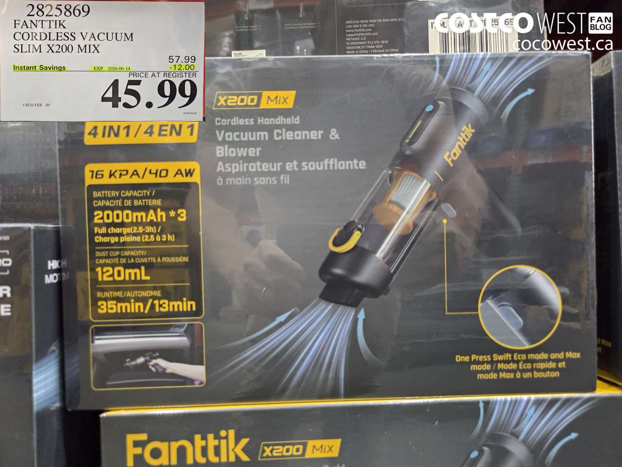 2825869 FANTTIK CORDLESS VACUUM SLIM X200 MIX ($12.00 INSTANT SAVINGS EXPIRES ON 2026-06-14) $45.99