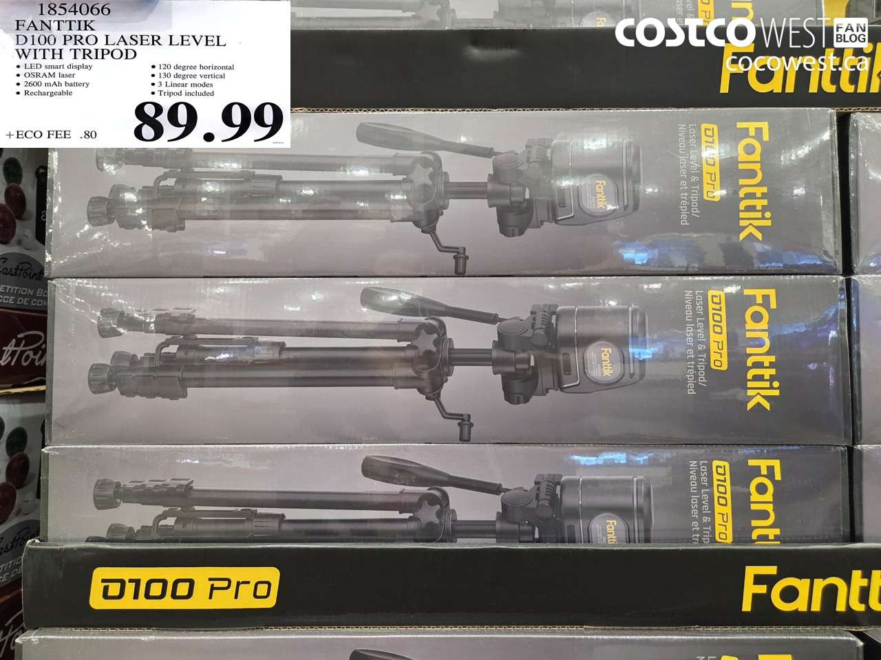 1854066 FANTTIK D100 PRO LASER LEVEL WITH TRIPOD $89.99