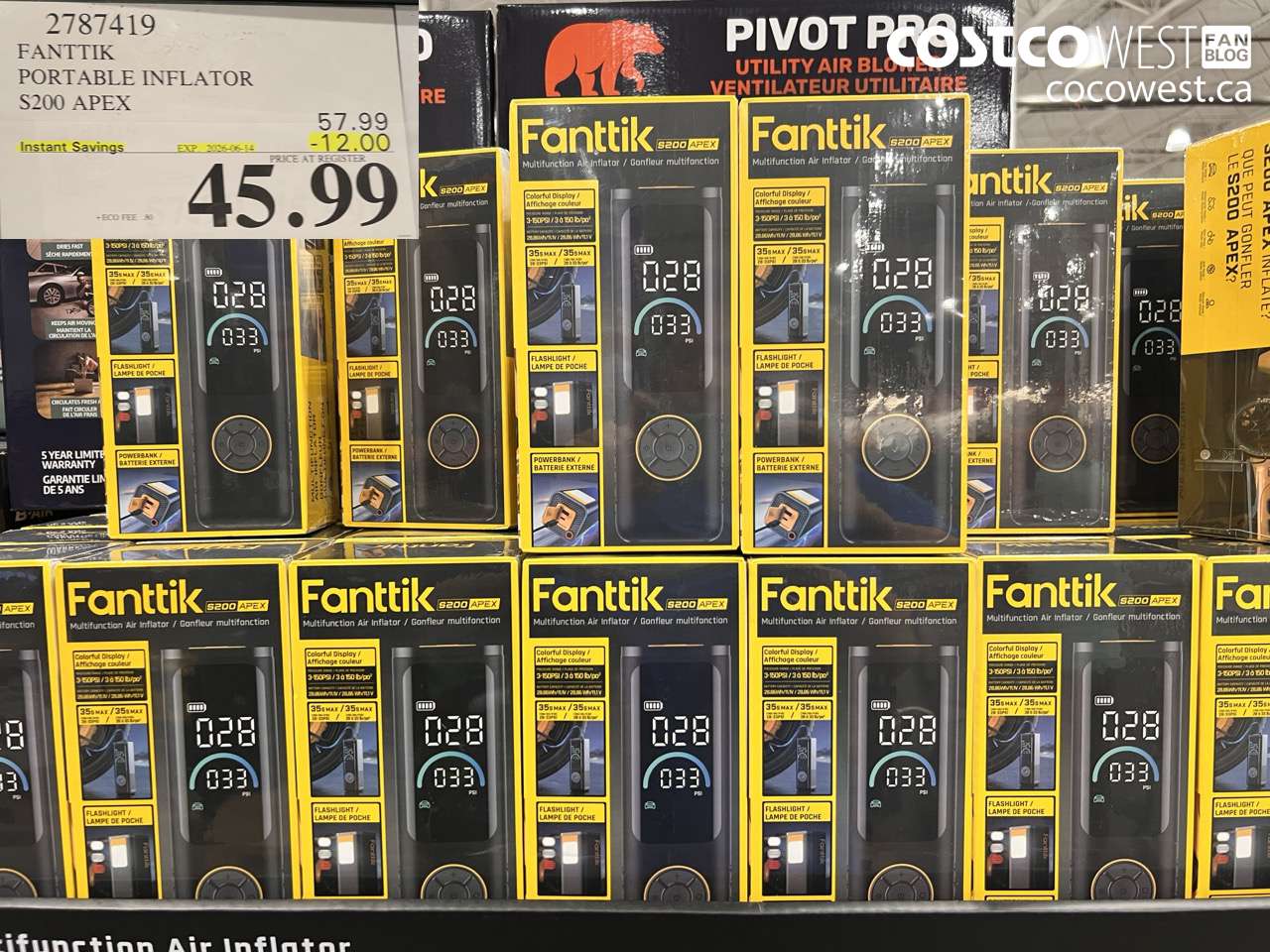 2787419 FANTTIK PORTABLE INFLATOR S200 APEX ($12.00 INSTANT SAVINGS EXPIRES ON 2026-06-14) $45.99