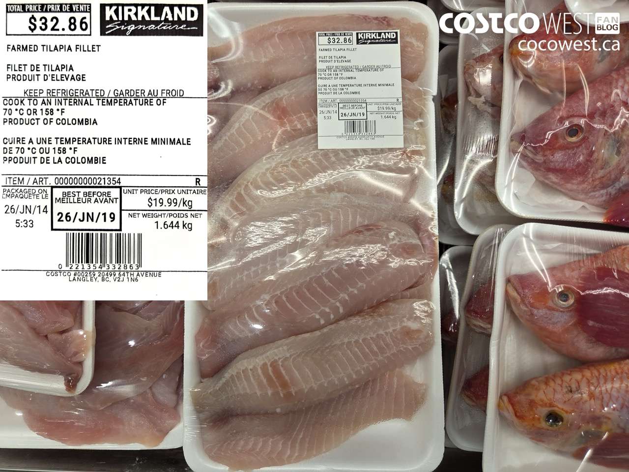21354 FARMED TILAPIA FILLET $19.99