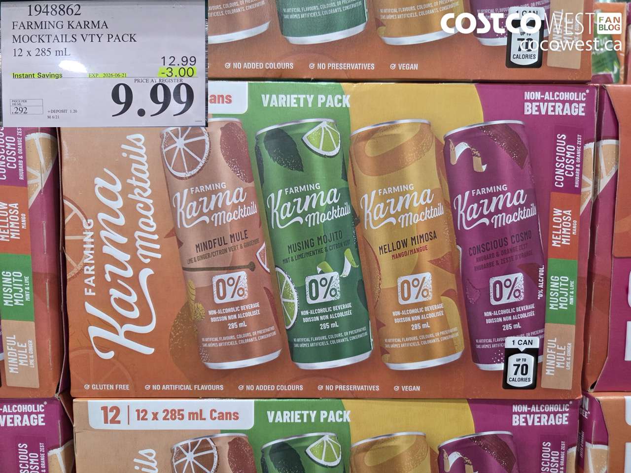 1948862 FARMING KARMA MOCKTAILS VTY PACK 12 X 285 ML ($3.00 INSTANT SAVINGS EXPIRES ON 2026-06-21) $9.99