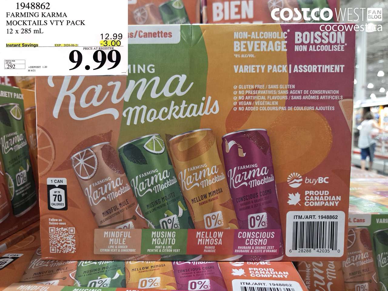 1948862 FARMING KARMA MOCKTAILS VTY PACK 12 X 285 ML ($3.00 INSTANT SAVINGS EXPIRES ON 2026-06-21) $9.99