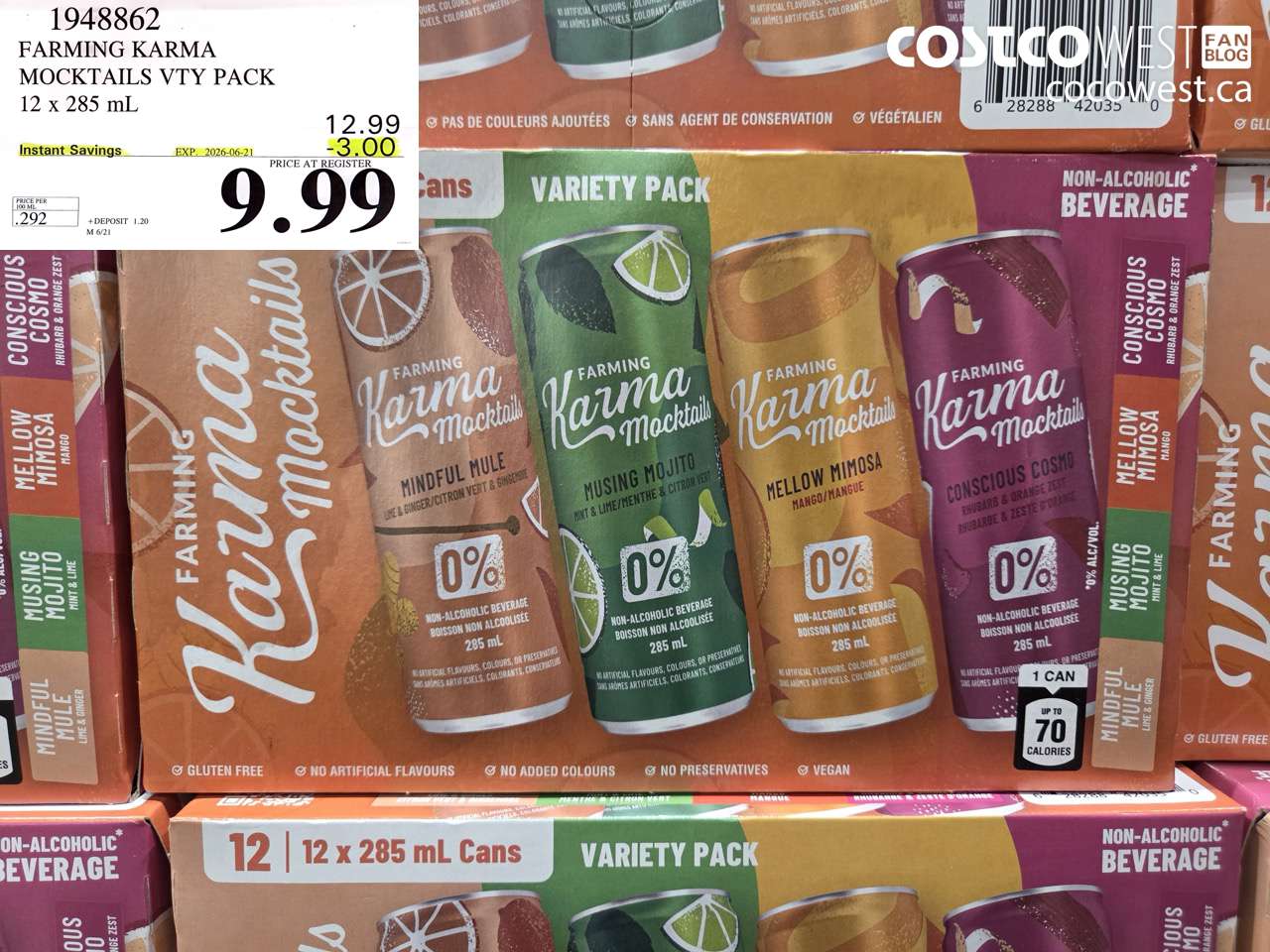 1948862 FARMING KARMA MOCKTAILS VTY PACK 12 X 285 ML ($3.00 INSTANT SAVINGS EXPIRES ON 2026-06-21) $9.99