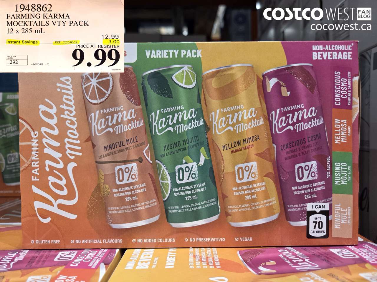 1948862 FARMING KARMA MOCKTAILS VTY PACK 12 X 285 ML ($3.00 INSTANT SAVINGS EXPIRES ON 2026-06-28) $9.99