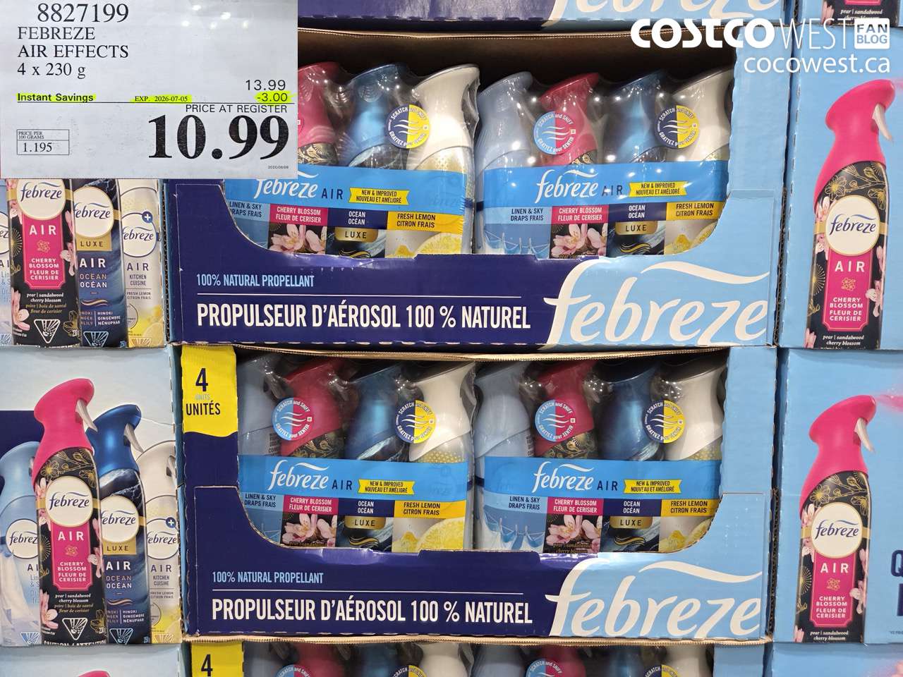 8827199 FEBREZE AIR EFFECTS 4 X 230 G ($3.00 INSTANT SAVINGS EXPIRES ON 2026-07-05) $10.99