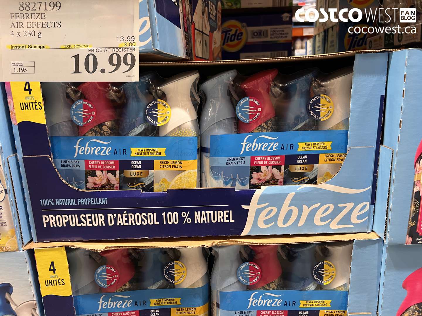 8827199 FEBREZE AIR EFFECTS 4 X 230 G ($3.00 INSTANT SAVINGS EXPIRES ON 2026-07-05) $10.99