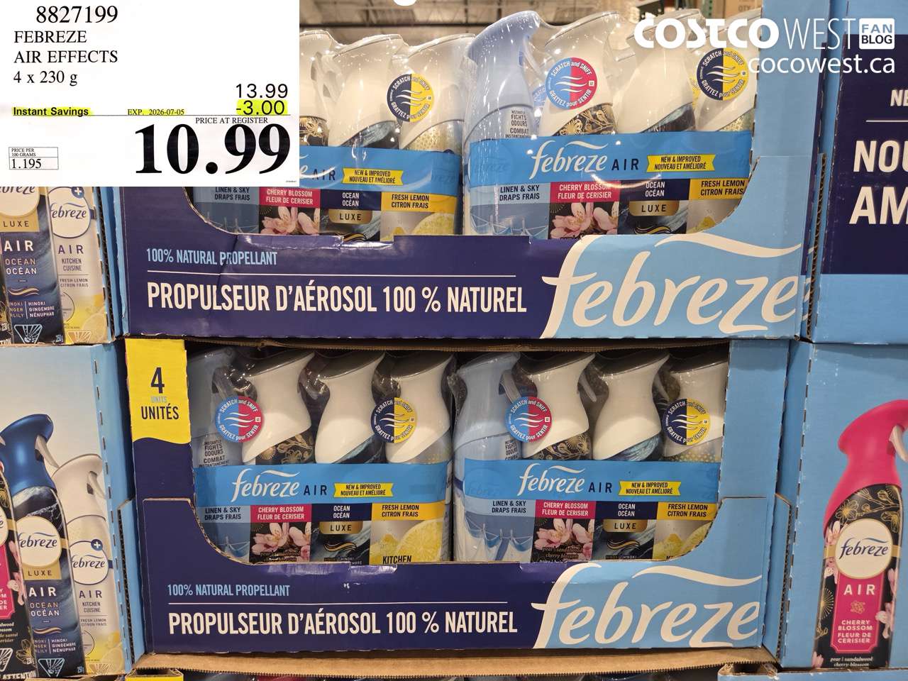 8827199 FEBREZE AIR EFFECTS 4 X 230 G ($3.00 INSTANT SAVINGS EXPIRES ON 2026-07-05) $10.99