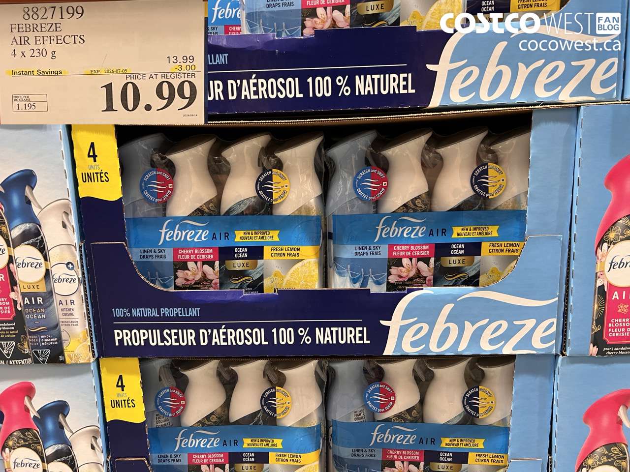 8827199 FEBREZE AIR EFFECTS 4 X 230 G ($3.00 INSTANT SAVINGS EXPIRES ON 2026-07-05) $10.99