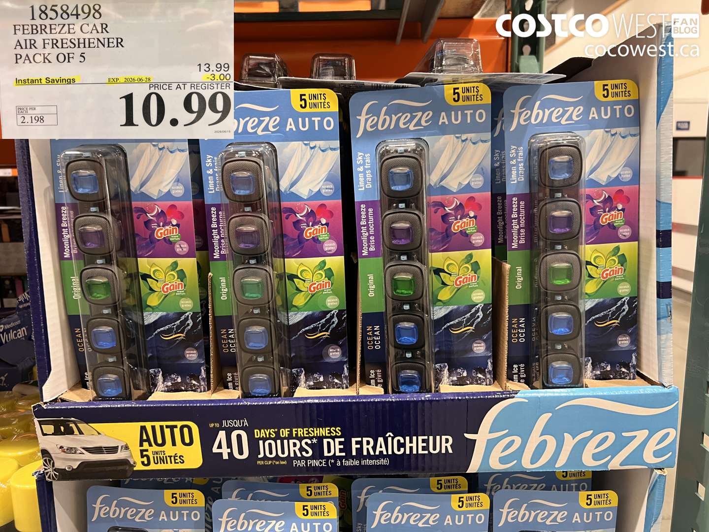 1858498 FEBREZE CAR AIR FRESHENER PACK OF 5 ($3.00 INSTANT SAVINGS EXPIRES ON 2026-06-28) $10.99