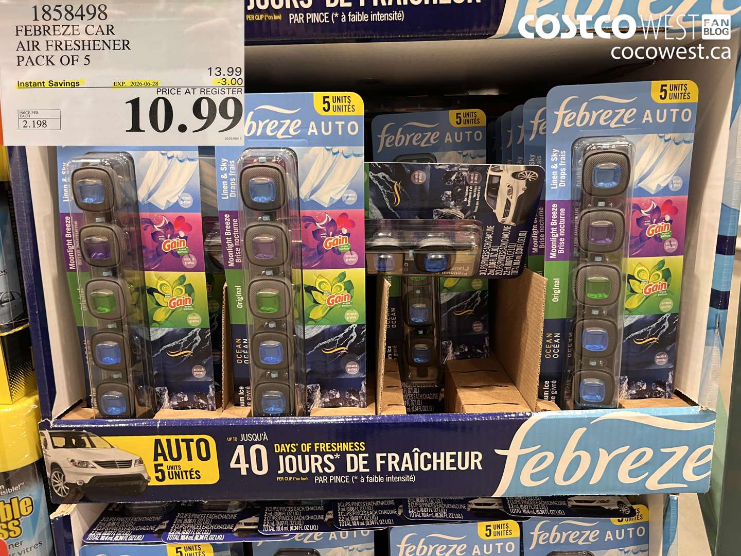 1858498 FEBREZE CAR AIR FRESHENER PACK OF 5 ($3.00 INSTANT SAVINGS EXPIRES ON 2026-06-28) $10.99