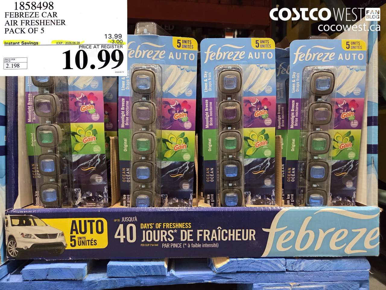 1858498 FEBREZE CAR AIR FRESHENER PACK OF 5 ($3.00 INSTANT SAVINGS EXPIRES ON 2026-06-28) $10.99