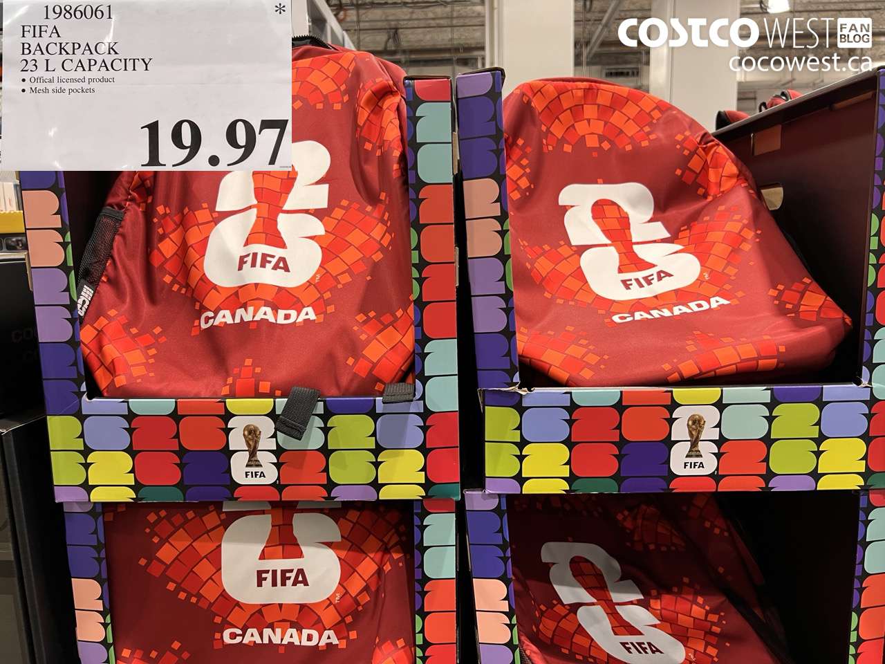 1986061 FIFA BACKPACK 23 L CAPACITY $19.97