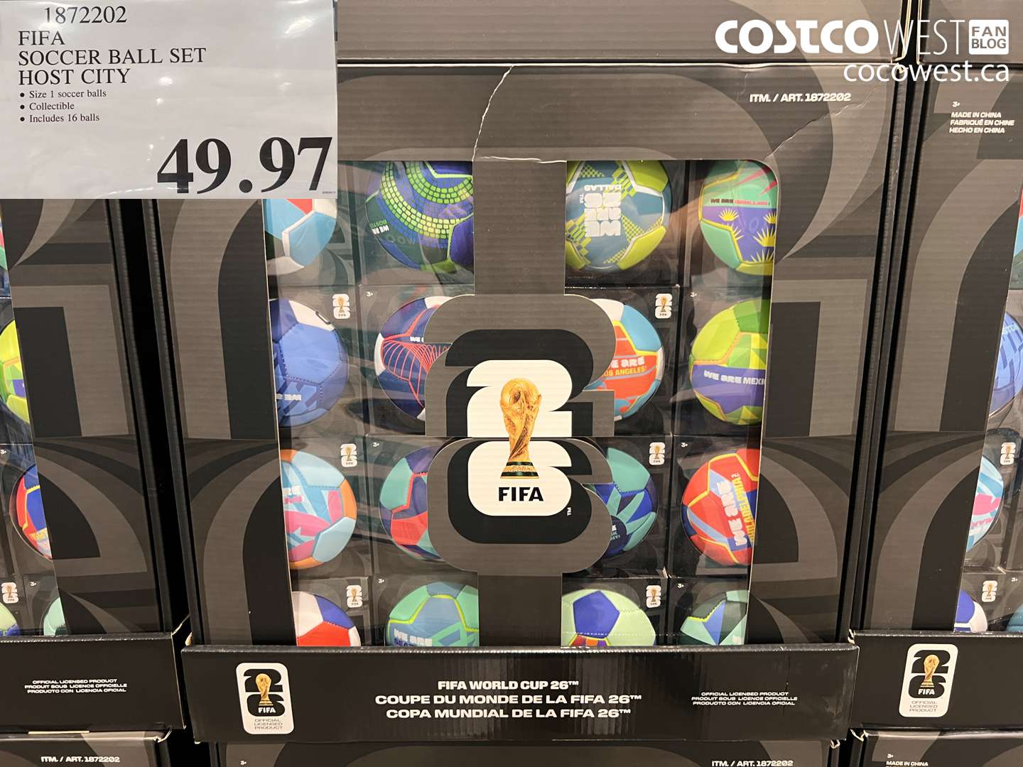 1872202 FIFA SOCCER BALL SET HOST CITY $49.97