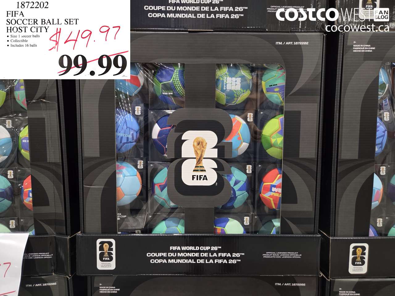 1872202 FIFA SOCCER BALL SET HOST CITY $49.97
