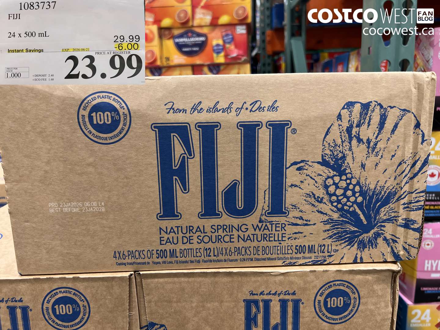 1083737 FIJI 24 X 500 ML ($6.00 INSTANT SAVINGS EXPIRES ON 2026-06-21) $23.99
