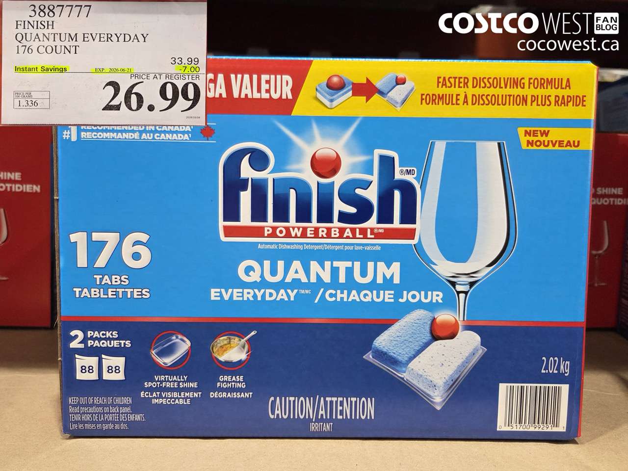 3887777 FINISH QUANTUM EVERYDAY 176 COUNT ($7.00 INSTANT SAVINGS EXPIRES ON 2026-06-21) $26.99